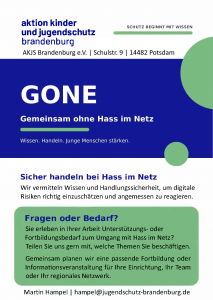 Flyer mit Informationen zum GONE-Projektes